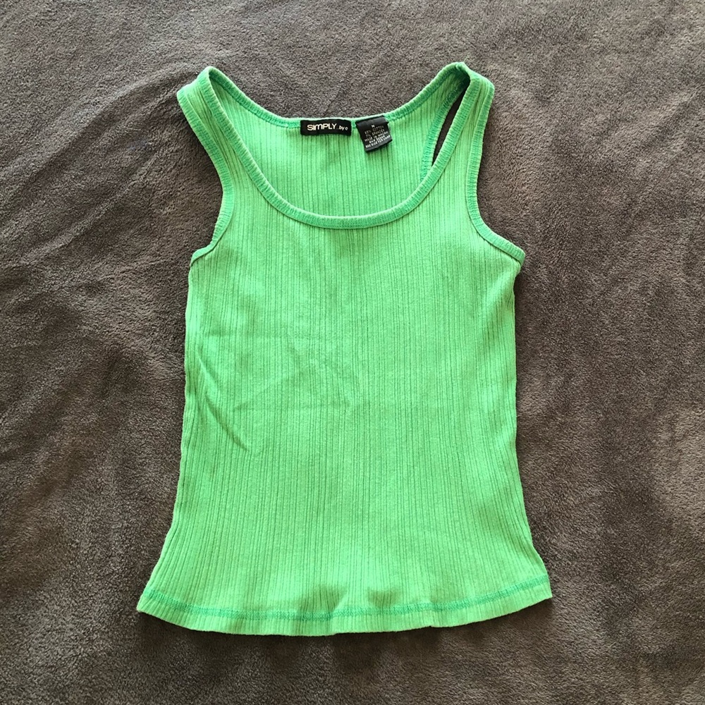Ribbed Green Fitted 90s Tank 💚